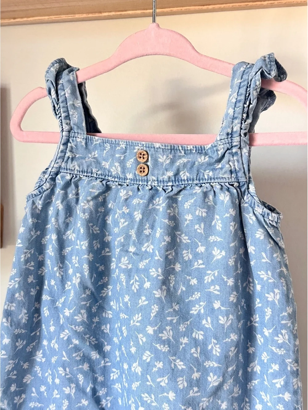 Chambray Floral Bubble Romper Sz 18m